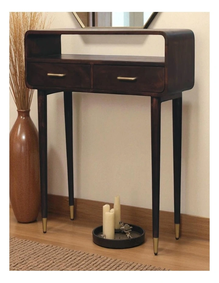 Solid Wood Apollo Loop Console Desk in Dark Brown image 2