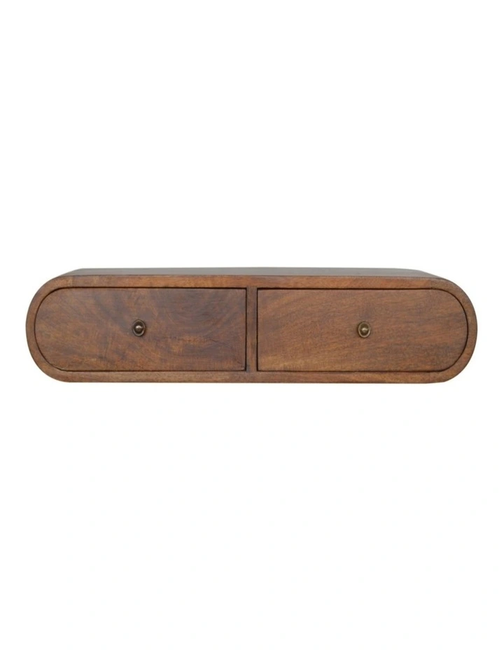 Solid Wood Chestnut London Console Table 2 Drawers in Brown image 1