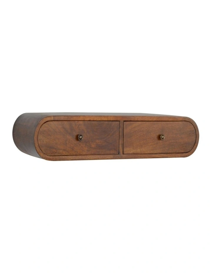 Solid Wood Chestnut London Console Table 2 Drawers in Brown image 3