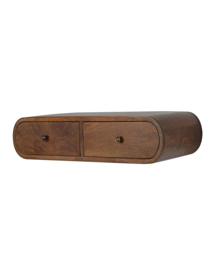 Solid Wood Chestnut London Console Table 2 Drawers in Brown image 4