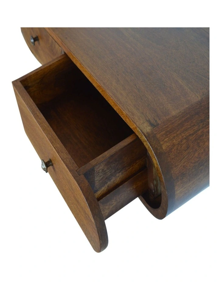 Solid Wood Chestnut London Console Table 2 Drawers in Brown image 5
