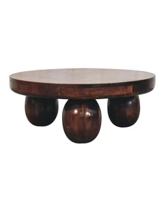 Solid Wood California Walnut Coffee Table in Dark Brown