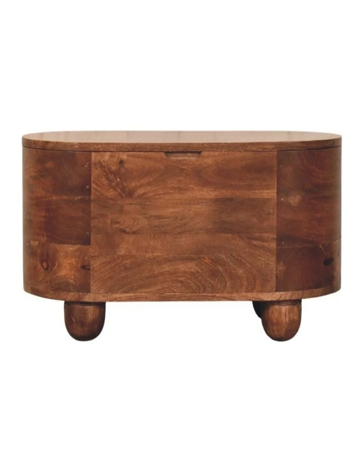 Solid Wood Curva Storage Trunk 1 Box in Brown image 1