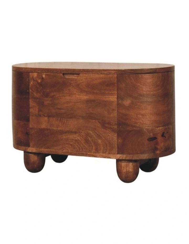 Solid Wood Curva Storage Trunk 1 Box in Brown image 3