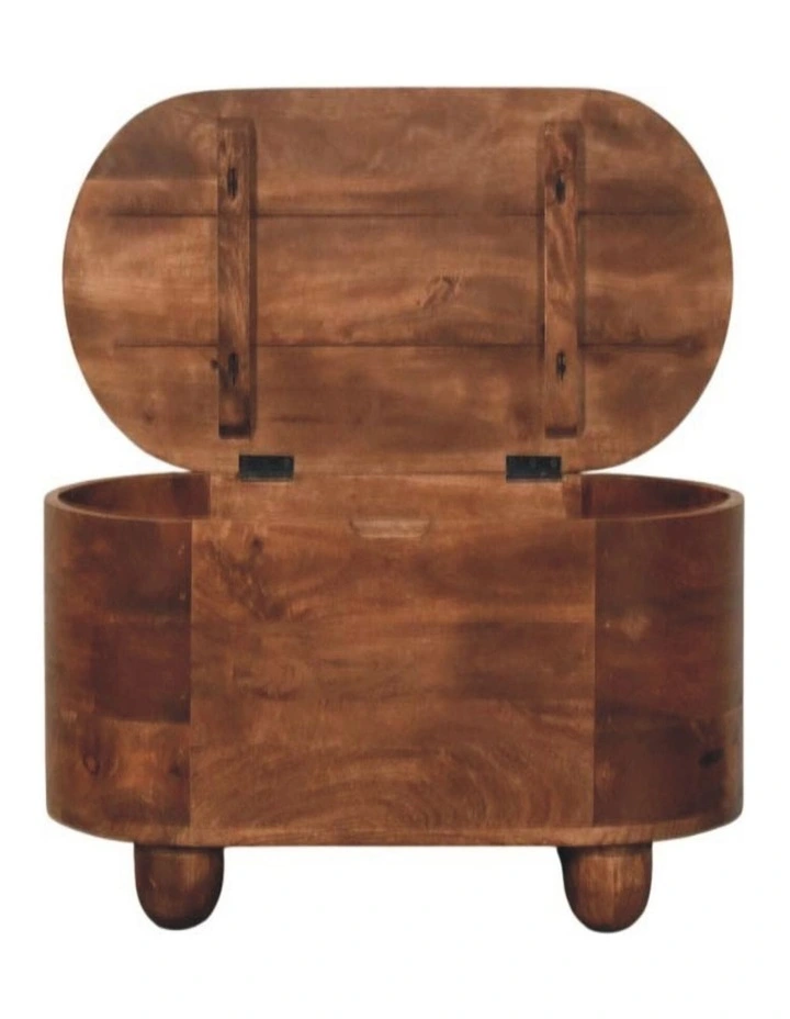 Solid Wood Curva Storage Trunk 1 Box in Brown image 5