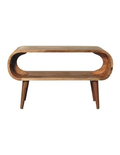Artisan Furniture Solid Wood Amaya Nordic Style Oak-ish Coffee Table, 1 Open Slot, Brown