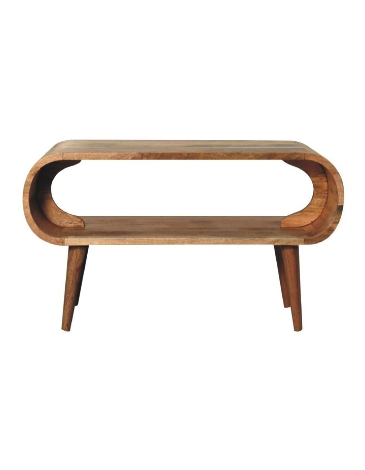 Artisan Furniture Solid Wood Amaya Nordic Style Oak-ish Coffee Table, 1 Open Slot, Brown image 1