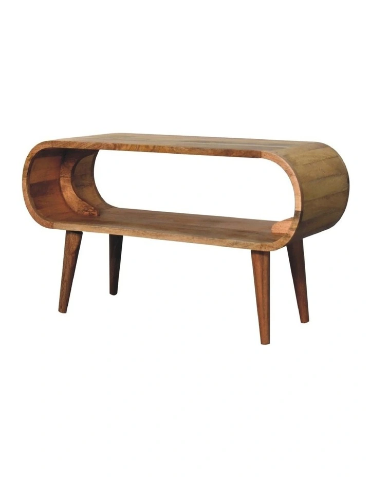 Artisan Furniture Solid Wood Amaya Nordic Style Oak-ish Coffee Table, 1 Open Slot, Brown image 4