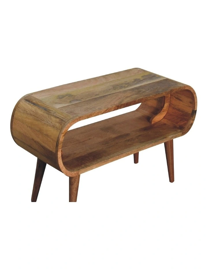 Artisan Furniture Solid Wood Amaya Nordic Style Oak-ish Coffee Table, 1 Open Slot, Brown image 5