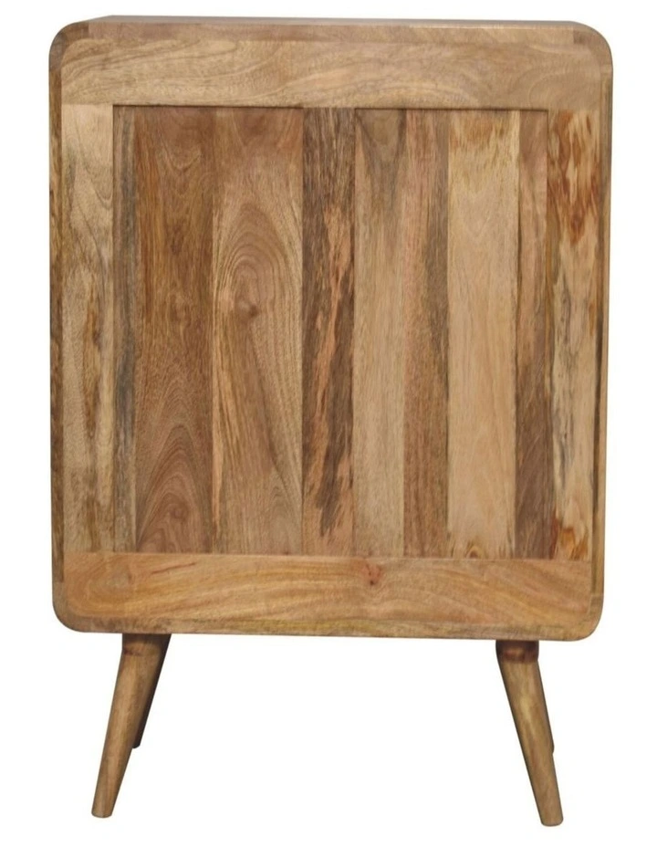 Solid Wood T-Bar Ridged Chest 3 Drawers in Brown image 6