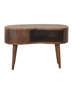 Solid Wood Chestnut Wave Coffee Table in Dark Brown