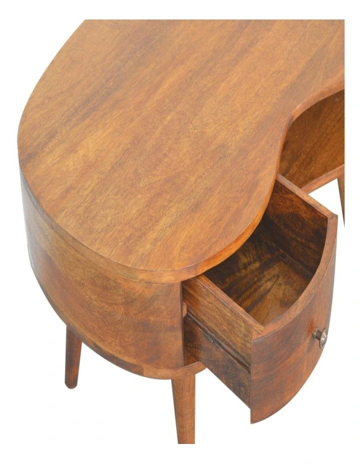 Solid Wood Chestnut Wave Coffee Table in Dark Brown image 4