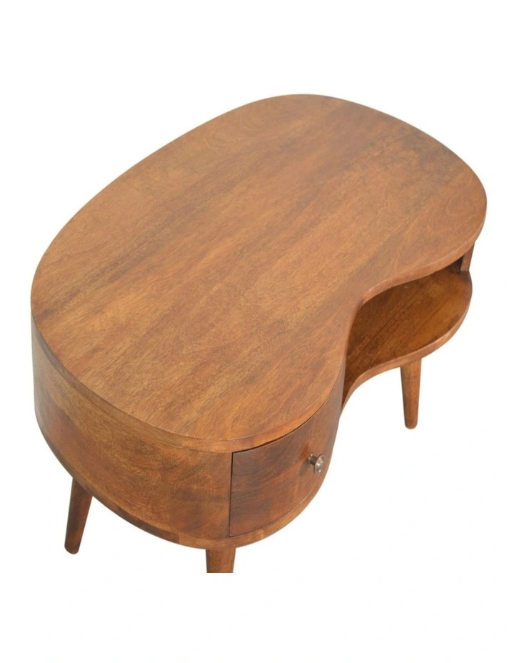 Solid Wood Chestnut Wave Coffee Table in Dark Brown image 5