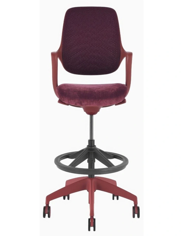 Evoque Low Back Office Chair in Red Velvet image 1