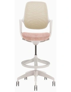 Evoque Low Back Office Chair in White   Peach