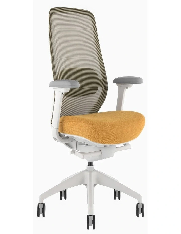 CoilFlex Ergomic Office Chair with Headrest in Yellow image 1
