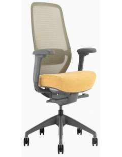 CoilFlex Ergomic Office Chair with Headrest in Yellow/Grey