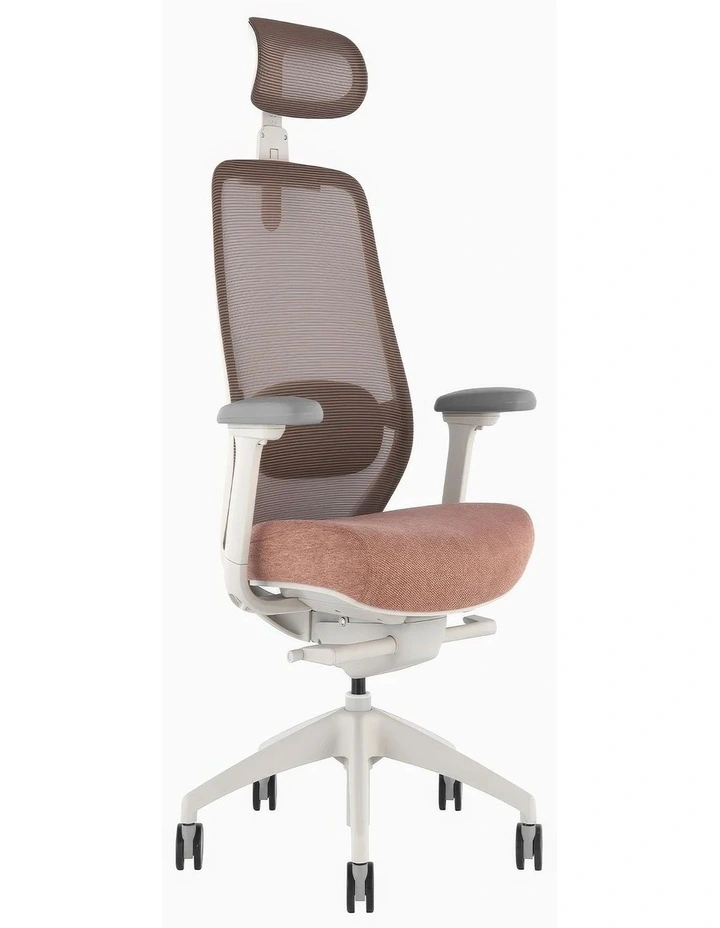 CoilFlex Ergomic Office Chair with Headrest in Peach image 1