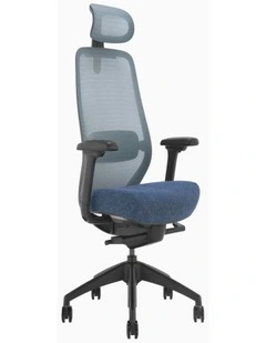 CoilFlex Ergomic Office Chair with Headrest in Blue