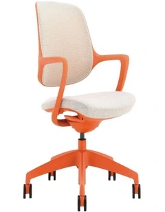 Evoque Low Back Office Chair in Orange/White