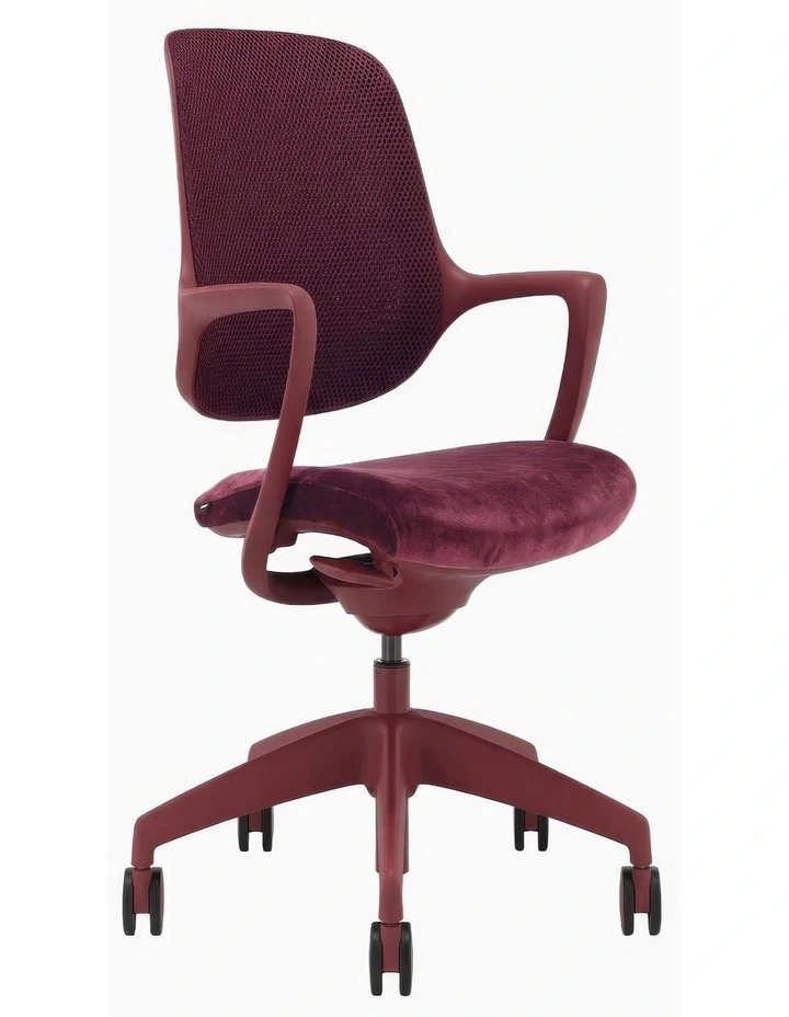 Evoque Low Back Office Chair in Red Velvet image 1