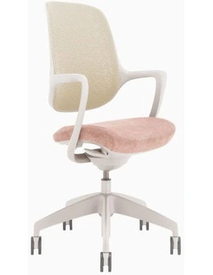 Evoque Low Back Office Chair in White/Peach