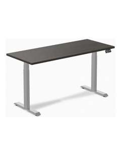 Dual Melamine Sit Stand Desk 1800x750mm in Burnished Wood/Grey