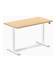 Dual Melamine Sit Stand Desk 1500x750mm in Sublime Teak/White