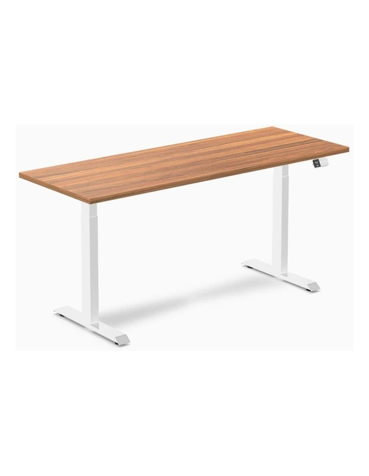 Dual Melamine Sit Stand Desk 2000x750mm in Prime Oak/White image 1
