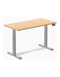 Dual Melamine Sit Stand Desk 1500x750mm in Sublime Teak/Grey