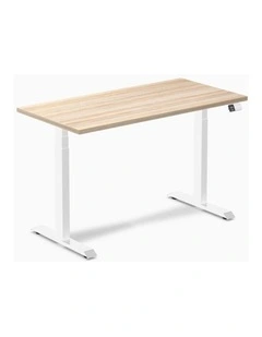 Dual Melamine Sit Stand Desk 1500x750mm in Classic Oak/White