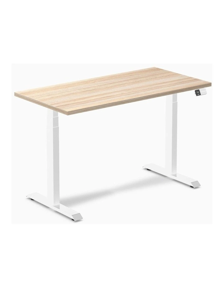 Dual Melamine Sit Stand Desk 1500x750mm in Classic Oak/White image 1