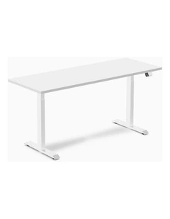 Dual Melamine Sit Stand Desk 2000x750mm in White/White