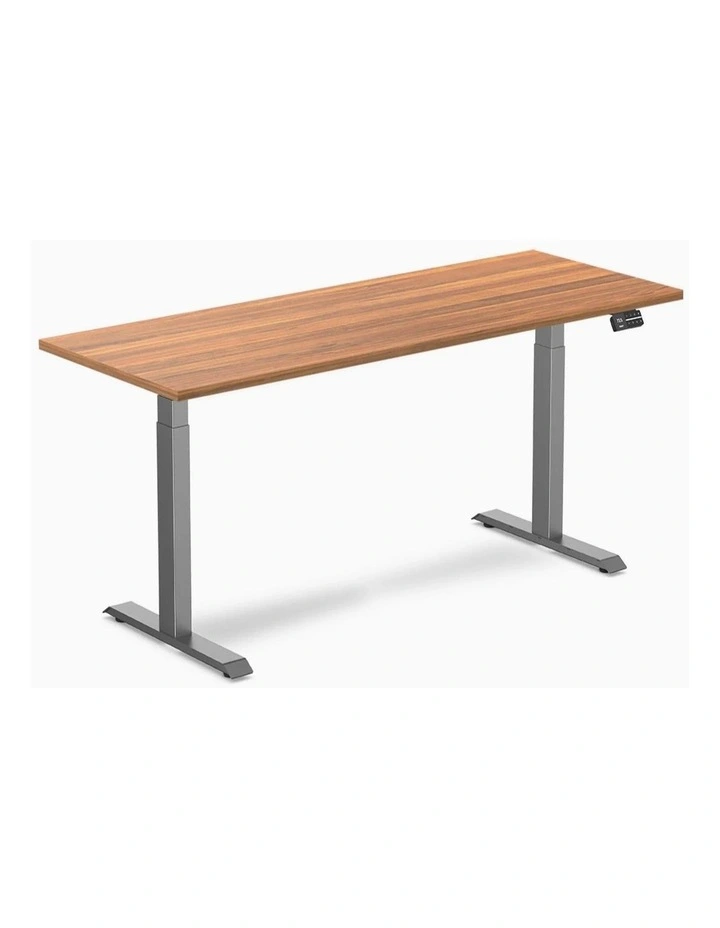Dual Melamine Sit Stand Desk 2000x750mm in Prime Oak/Space Grey image 1