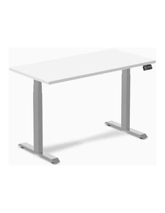 Dual Melamine Sit Stand Desk 1500x750mm in White/Grey
