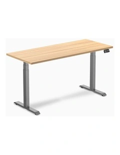Dual Melamine Sit Stand Desk 1800x750mm in Sublime Teak/Space Grey