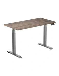 Dual Melamine Sit Stand Desk 1500x750mm in Natural Walnut/Space Grey
