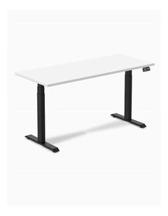Dual Melamine Sit Stand Desk 1800x750mm in White/Matte Black