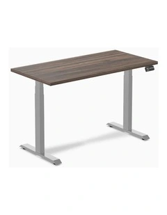 Dual Melamine Sit Stand Desk 1500x750mm in Jarrah Leg/Grey