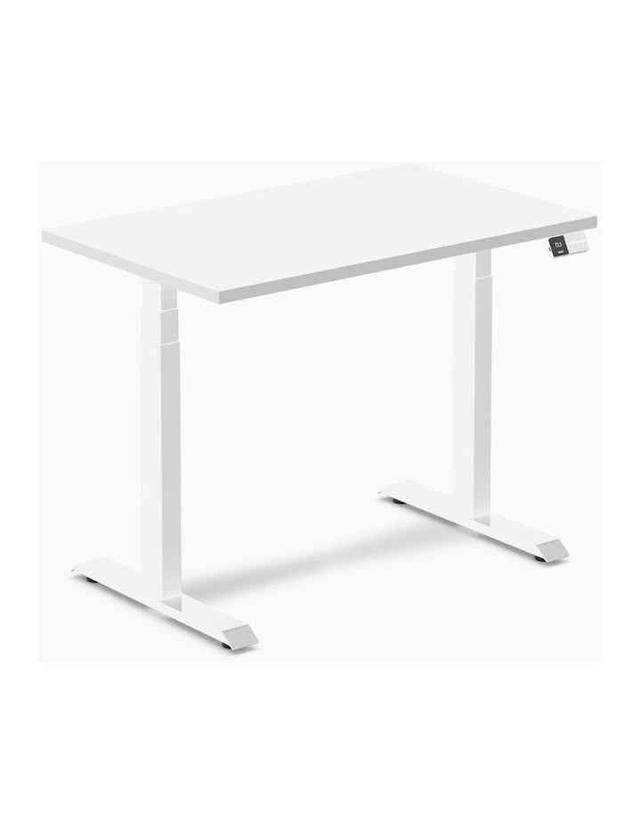 Dual Melamine Sit Stand Desk 1200x750mm in White/White image 1