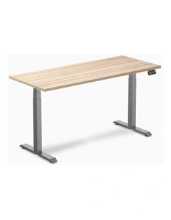 Dual Melamine Sit Stand Desk 1800x750mm in Classic Oak/Space Grey