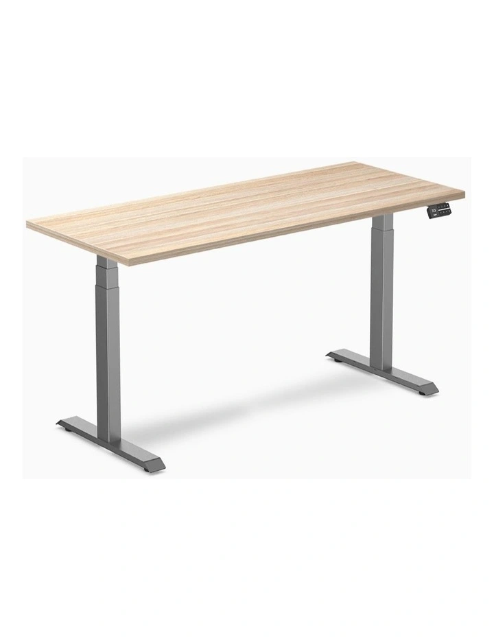 Dual Melamine Sit Stand Desk 1800x750mm in Classic Oak/Space Grey image 1