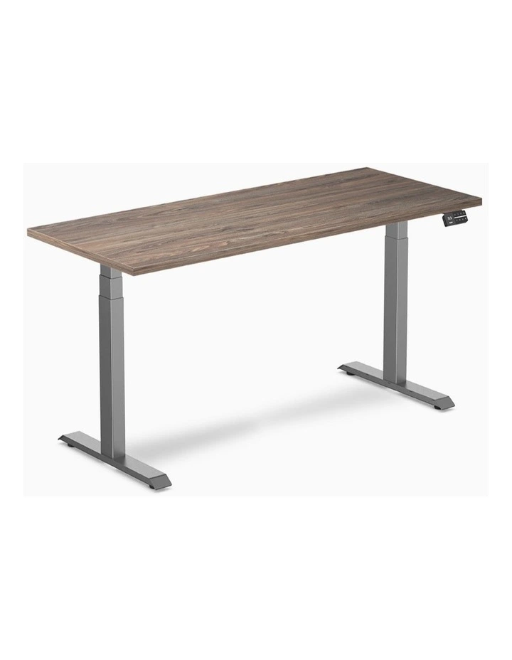 Dual Melamine Sit Stand Desk 1800x750mm in Natural Walnut/Space Grey image 1