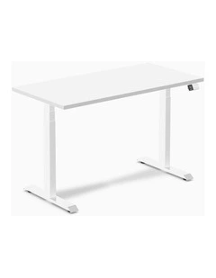 Dual Melamine Sit Stand Desk 1500x750mm in White/White