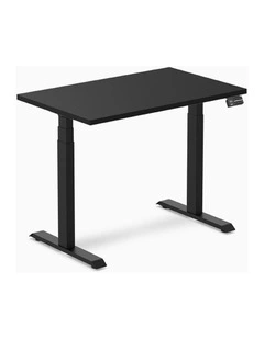 Desky Dual Melamine Sit Stand Desk - Black / 1200x750mm / Matte Black