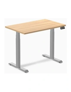 Dual Melamine Sit Stand Desk 1200x750mm in Sublime Teak/Grey