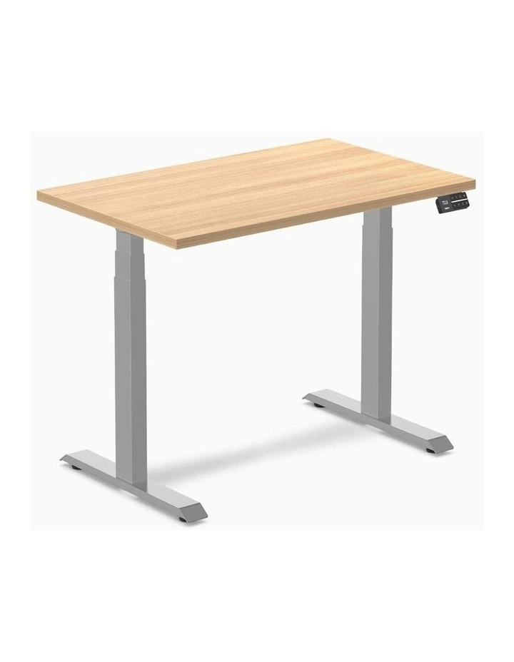Dual Melamine Sit Stand Desk 1200x750mm in Sublime Teak/Grey image 1