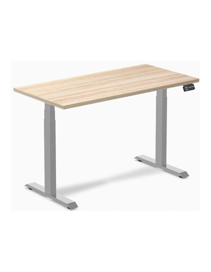 Dual Melamine Sit Stand Desk 1500x750mm in Classic Oak/Grey image 1