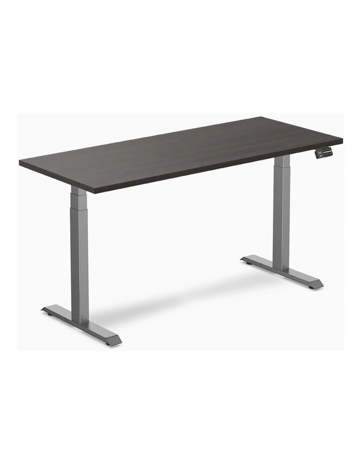 Dual Melamine Sit Stand Desk 2000x750mm in Brown image 1