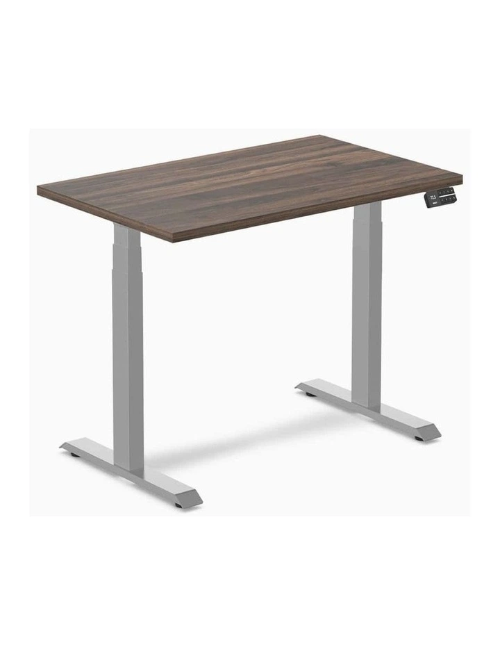 Dual Melamine Sit Stand Desk 1200x750mm in Brown image 1